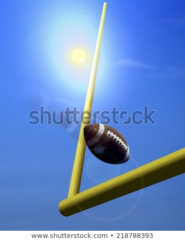 Zdjęcia stock: Football And Goal Post Under Sunlight