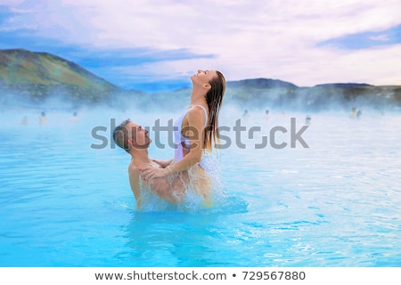 Stockfoto: Iceland Hot Spring Geothermal Spa Romantic Couple
