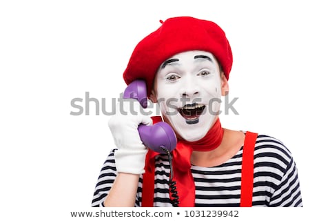 Stock photo: Man In The Image Mime Holding A Handset