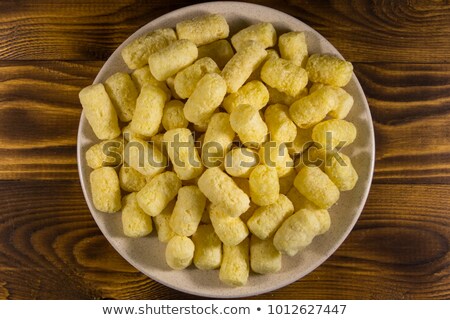 Stok fotoğraf: Close Up Of White Sugar Heap In Wooden Bowl