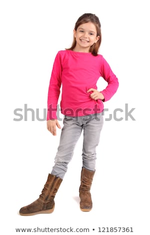 Stok fotoğraf: Young Girl Posing In Jeans