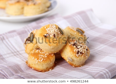 Stock photo: Fresh Homemade Salty Scones With Cheese And Sesame
