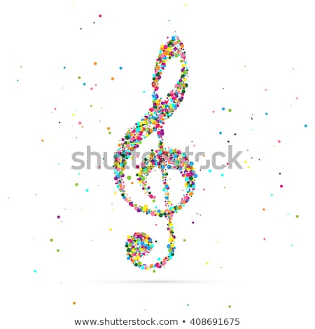 Stok fotoğraf: Treble Clef Symbol Consisting Of Colored Particles