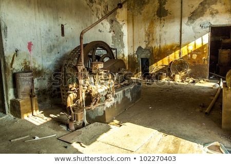 Zdjęcia stock: Rusty Machine In Old Rotten Refinery Station