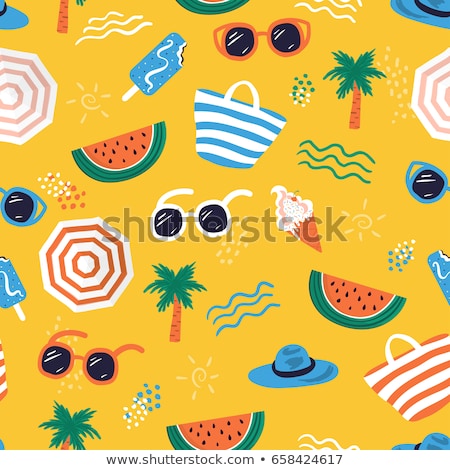 ストックフォト: Tropical Summer Pattern Of Beach Vacation Design