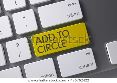 Stock photo: Keyboard With Yellow Button - Add To Circle 3d Illustration