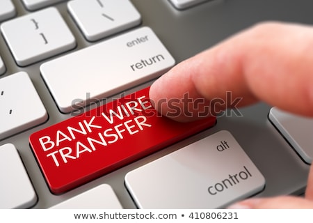 Stock photo: Hand Touching Bank Transfer Keypad 3d Illustration