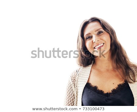 Stockfoto: Pretty Brunette Confident Mature Woman In Studio Lifestyle Peo