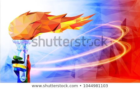 Stock fotó: Football In Flames With Flag Of Russia