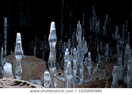 Сток-фото: Vertical Icicles In A Cavern