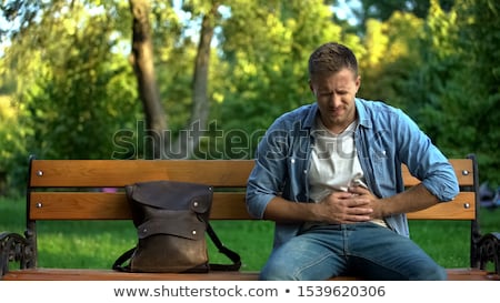 Foto stock: Man With Bacteria In Stomach