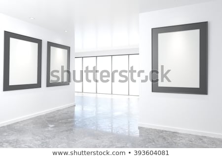 Foto d'archivio: Black Canvas On The Bright Wall In Gallery 3d Rendering