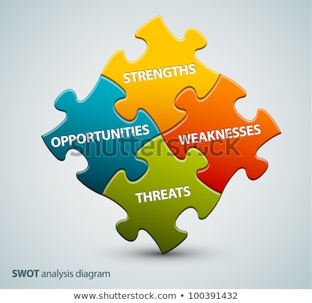 Stock fotó: Vector Swot Illustration Made From Puzzle Pieces