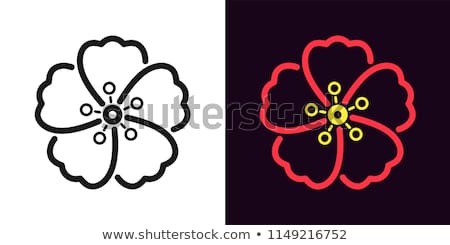 Foto stock: Vector Red Hibiscus Icon