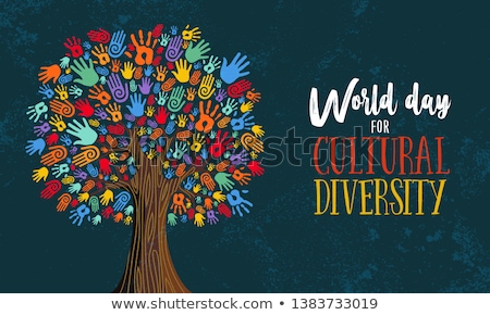 Stock fotó: Cultural Diversity Day Tree Hand Concept Illustration