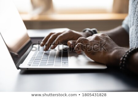 Stock photo: Close Up Keyboard With Contacts And Online Management Concept