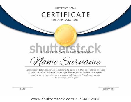 Сток-фото: Modern Black White And Gold Certificate Template Design