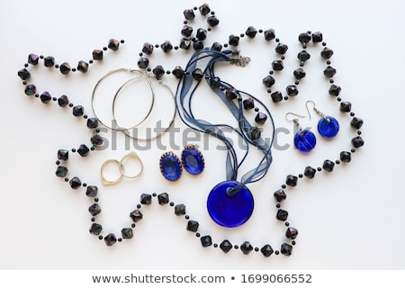 Stok fotoğraf: Beautiful Woman With A Sapphire Necklace Fashion Concept