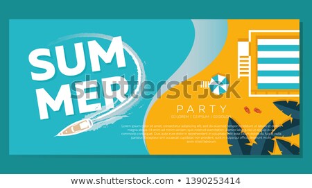 Foto stock: Yacht Party Poster Design Illustration