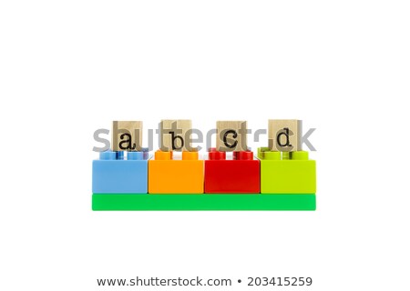 Abcd Word On Wood Stamps And Colorful Toy Blocks Сток-фото © vinnstock