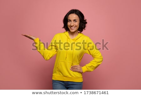 Foto stock: Pretty Hipster With Hands On Hips Smiling At Camera