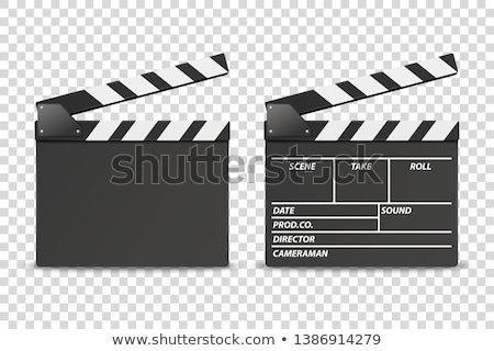 Stock photo: Vector Realistic Illustration Of Open Movie Clapperboard Or Clapper Isolated On Background Black Ci