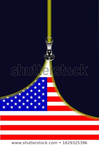 Stok fotoğraf: Zipper Open Usa Flag With Place For Text Vector Illustration