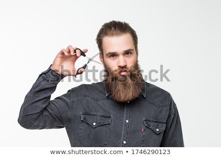 Stok fotoğraf: Bearded Man With Scissors