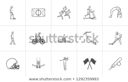 Сток-фото: Ice Pickaxe Hand Drawn Outline Doodle Icon