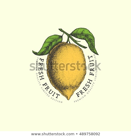 Foto stock: Color Vintage Fruits Emblem