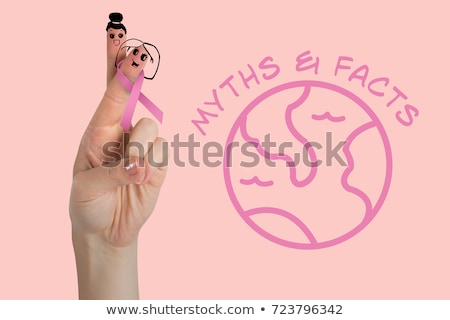 Stock foto: Breast Cancer Myth And Facts Text And Breast Cancer Awareness Photo Collage