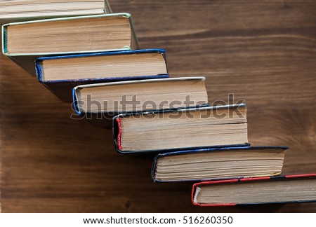 Stok fotoğraf: Book Stair With Blank Cover