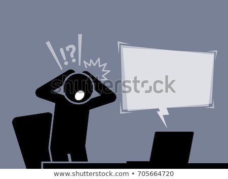 Office Laptop Screen And Thought Bubble Vector ストックフォト © Leremy