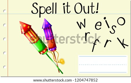 Stock fotó: Spell English Word Fireworks