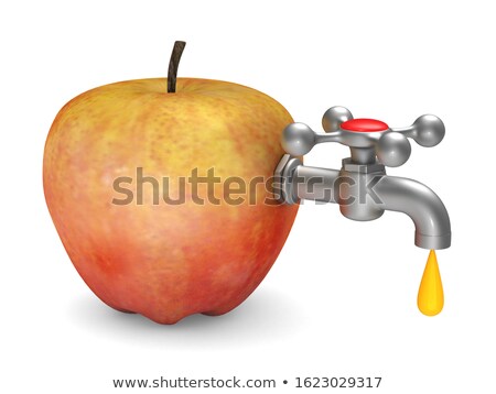 Foto stock: Apple And Faucet On White Background Isolated 3d Illustration