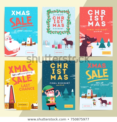 Stock foto: Shopping Promo Christmas Sale With Elf Vector