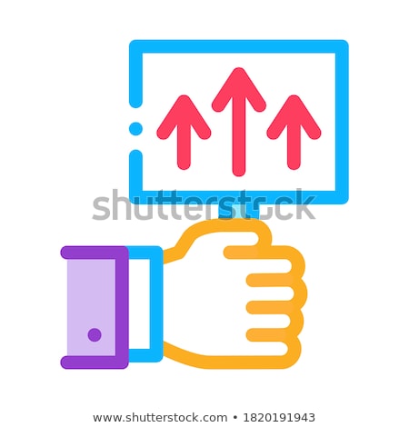 Stock photo: Pointer Only Up Icon Vector Outline Illustration