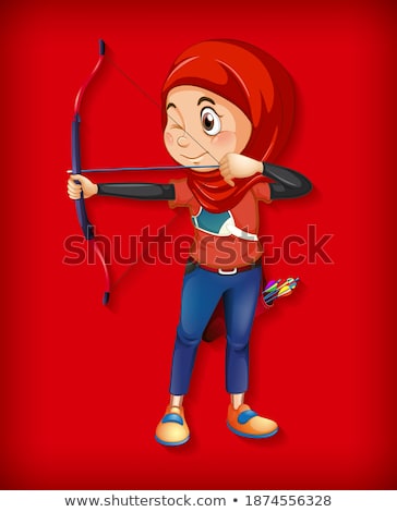 Сток-фото: Female Muslim Archer Character