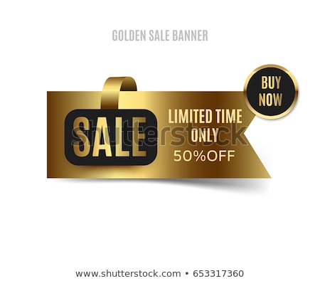 Stok fotoğraf: Big Discount Golden Sticky Notes Vector Icon Design