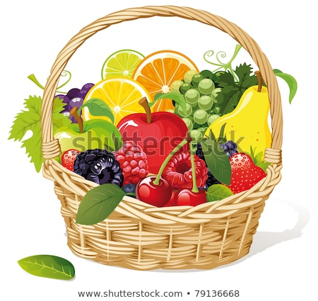 Stock fotó: Strawberry And Wicker Basket