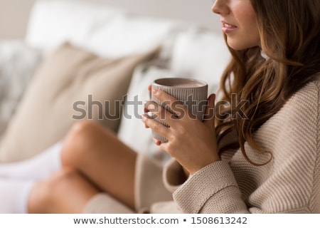 Foto d'archivio: Woman With A Hot Drink