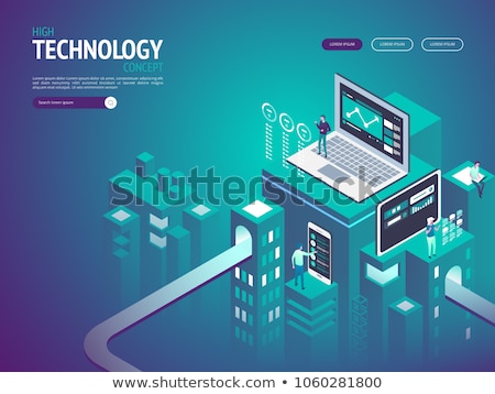 Сток-фото: Vector 3d Symbol Business Communication Network Technology