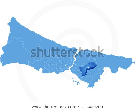 Foto stock: Istanbul Map With Administrative Districts Where Sancaktepe Is P