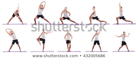 Sport Attractive Man Doing Fitness Exercises On The White Stock fotó © Elnur