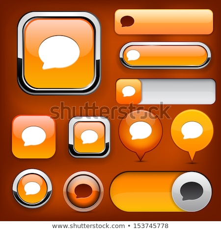 ストックフォト: Web Internet Square Vector Orange Icon Design Set