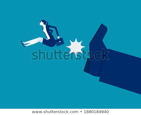 Stock fotó: Giant Person Stepping On A Little Businesswoman Concept