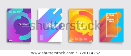 ストックフォト: Trendy Colorful Abstract Wavy Poster Design