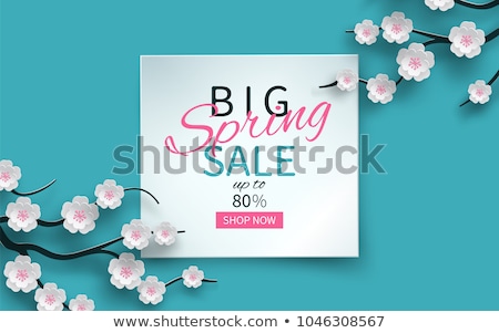 Foto stock: Springtime Label With Flowers Web Offer Vector