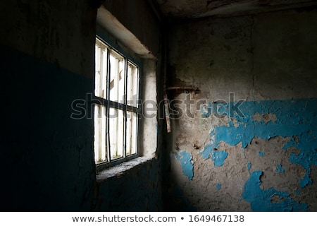 Stock fotó: Weathered Window And Old Shabby Building Wall