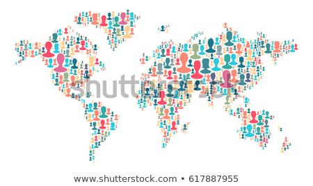 The Map Of The World Made Of Plenty People Silhouettes Stock fotó © pashabo